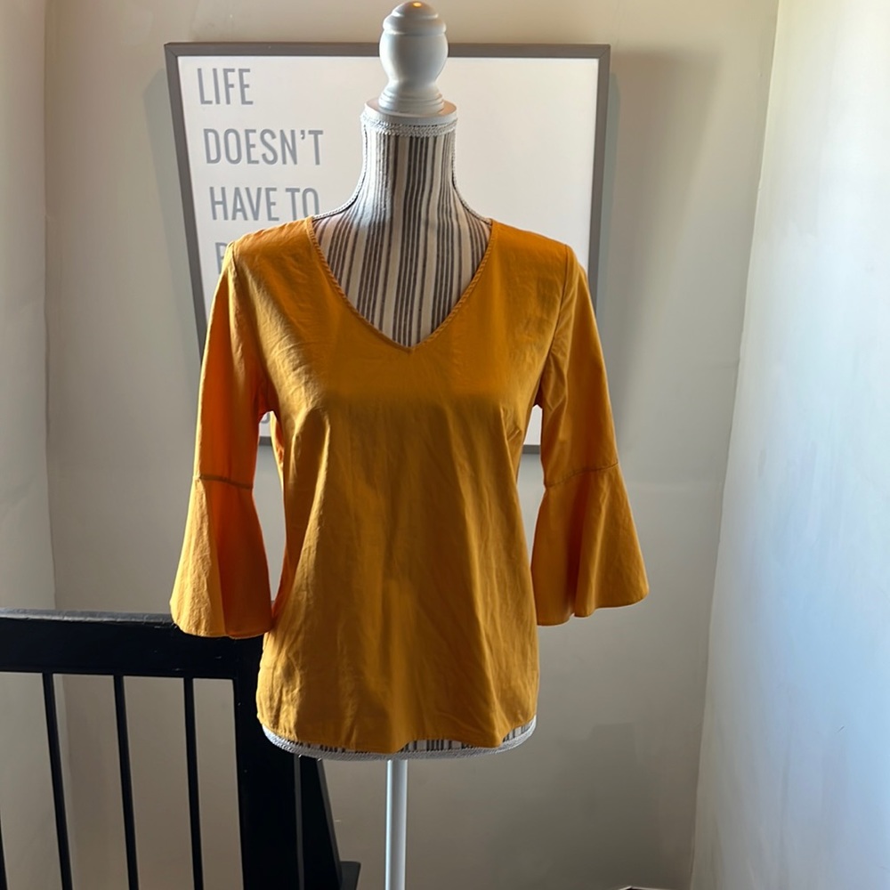 Marigold cotton belle sleeve blouse